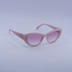 Alexander McQueen AM0377S 003 Sunglasses Pink Cat Eye Frame, Pink Lenses